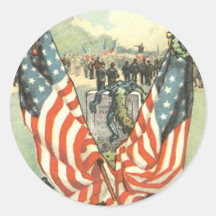 Adesivo Parada da Guerra Civil Lápide Bandeira dos EUA