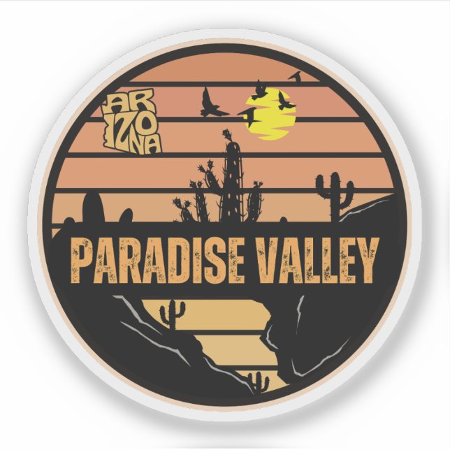Adesivo Paradise Valley, Arizona (Frente)