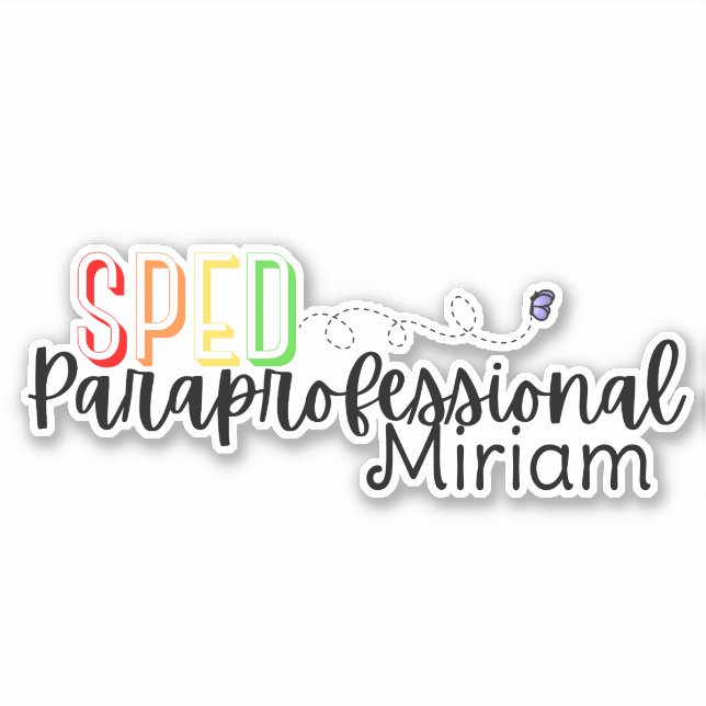 Adesivo Parágrafo educacional especial com nome personaliz (Frente)