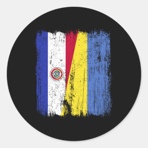 Adesivo Paraguai Ucrânia Meia Bandeira Paraguaio Ucraniano