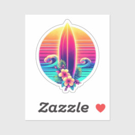 Adesivo Paraíso no surfboard sunset-