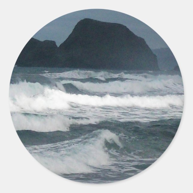 Adesivo Paraíso Tropical do Oceano Costeiro do Havaí (Frente)