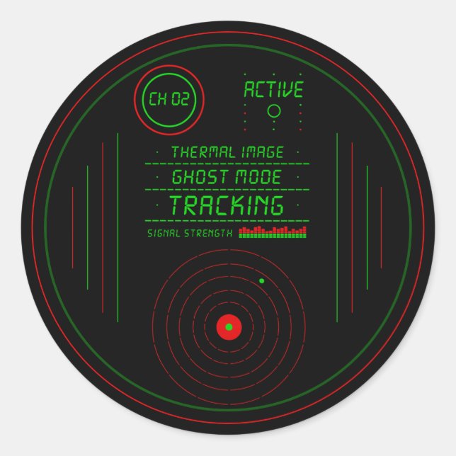 Adesivo Paranormal Ghost Tracker Radar Display Scanner Art (Frente)