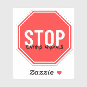 Adesivo Parar de comer animais ativista ambiental animal