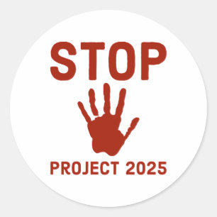 Adesivo Parar o Project 2025 Horror Design com a Lei de Im