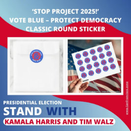 Adesivo 'Parar Projeto 2025!' Vote Blue - Proteja a Democr
