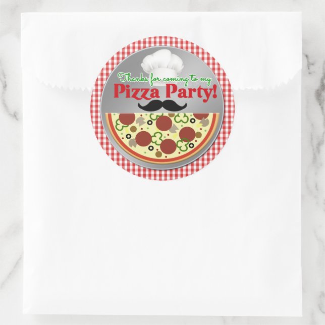 Adesivo Parceiro de pizza Aniversário Obrigado (Bolsa)