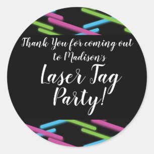 Adesivo Parceiro Roxo-Teal Neon Laser Festa Aniversário