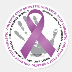 Adesivo Pare a fita da violência doméstica