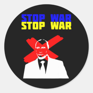 Adesivo Pare a Guerra Anti Putin Face Bandeira Ucraniana