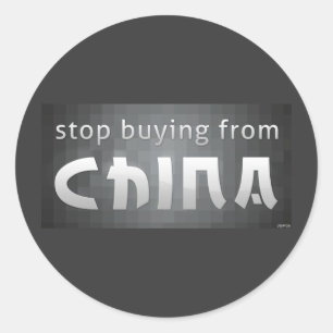 Adesivo Pare de comprar da China