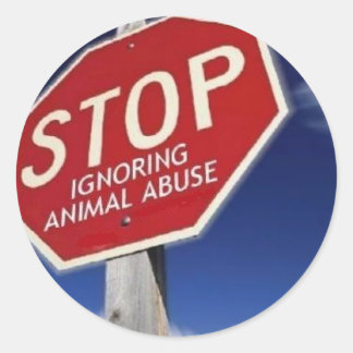Adesivo PARE DE ignorar o abuso animal!