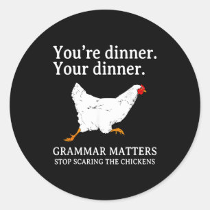 Adesivo Pare de Inglês As Galinhas Gramática Inglesa Piada