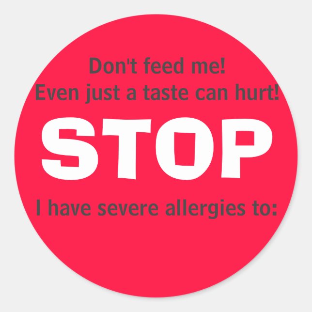 Adesivo Pare, não me alimente! (Frente)