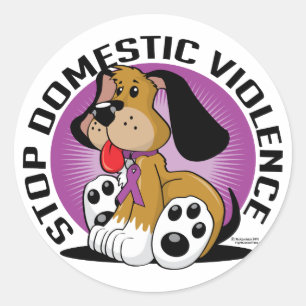 Adesivo Pare o cão da violência doméstica