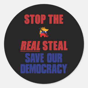Adesivo Pare o Roubo Real Salve Nossa Democracia - Sem Rei