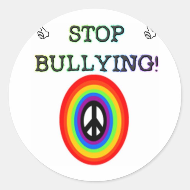Adesivo pare o sinal de bullying (Frente)