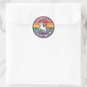 Adesivo Parece Gay Me Inclua Unicórnio Bandeira Arco-Íris