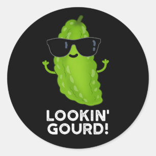 Adesivo Parecendo Gourd Engraçado Legal Veggie Pun Dark BG