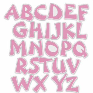 Adesivo Parede Alfabética Transparente com Letras Rosa