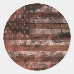 Adesivo Parede de Tijolo da Bandeira Americana