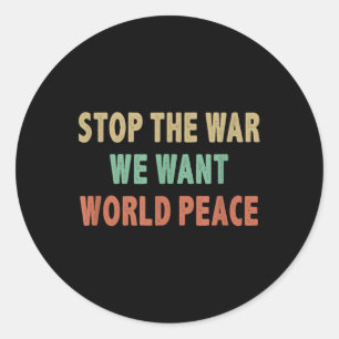 Adesivo Parem com a Guerra - Queremos Paz Mundial - Estilo