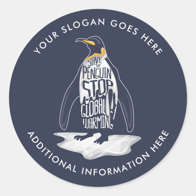 Adesivo Parem com o aquecimento global Salvem os animais d (Frente)