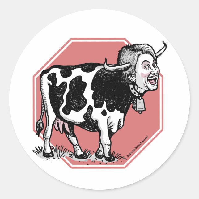 Adesivo Parem Hillary Mad Cow Anti-Hillary Sticker (Frente)