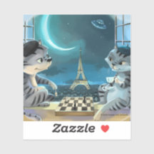 Paris at Night Vinyl Sticker (Várias Dimensões)