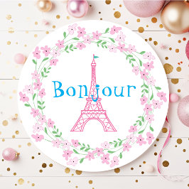 Adesivo Paris Bonjour Pink Floral