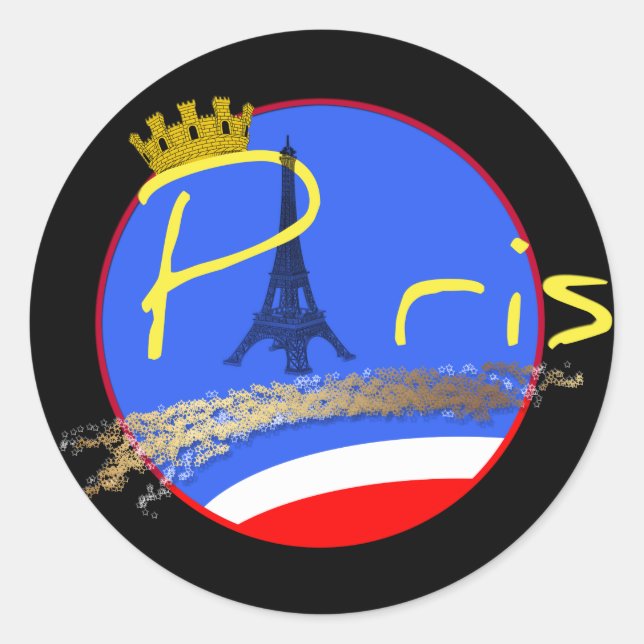 Adesivo Paris com a Coroa da Cidade - Stickers (Frente)