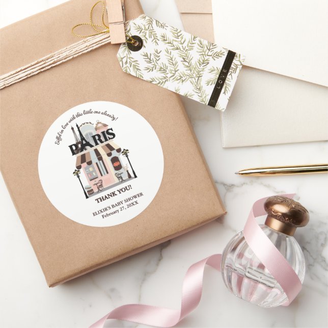 Adesivo Paris Eiffel no Love French Café Chá de fraldas (Presentear)