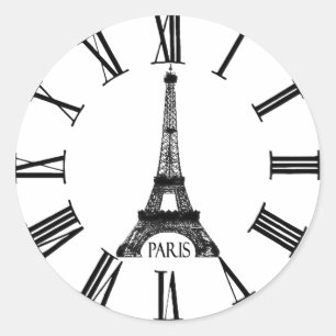 Adesivo Paris Eiffel Tower Clock - Francês