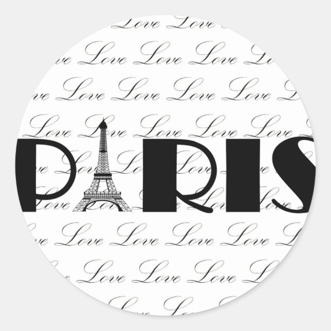 Adesivo Paris Eiffel Tower Love (Frente)