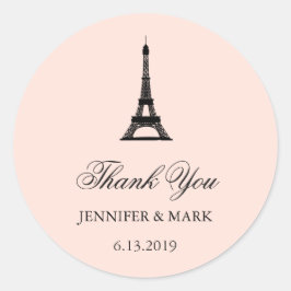 Adesivo Paris Elegance Blush Pink Casamento Obrigado