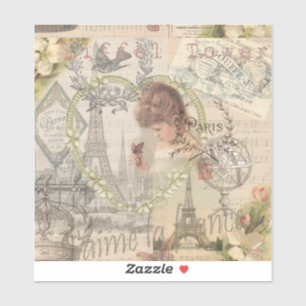 Adesivo Paris França Garota Bonita Suave Torre Eiffel
