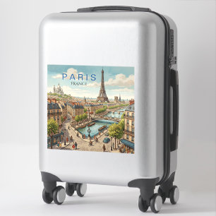 Adesivo Paris França Viagem Arte Vintage