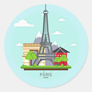 Adesivo Paris, France Sticker Sheet
