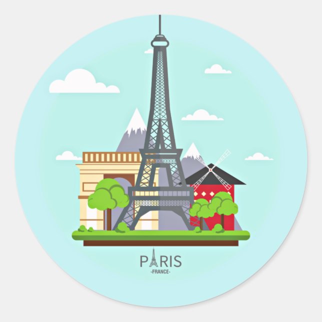 Adesivo Paris, France Sticker Sheet (Frente)