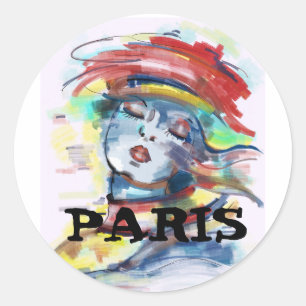 Adesivo Paris France Woman Sticker