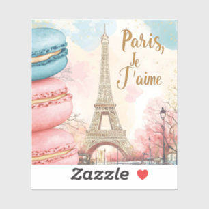 Adesivo Paris, Je T'aime - Torre Eiffel com Macarons