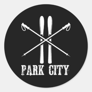 Adesivo Park City Utah Skier Esquiando Alpino Nórdico Abai