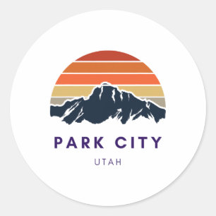 Adesivo Park City Utah Skiing Snowboard Hikers Utah Gif