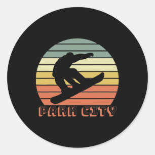 Adesivo Park City Utah Snowboard Retro Sunset