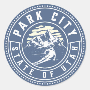 Adesivo Park City Utah Vintage Skiing Souvenir