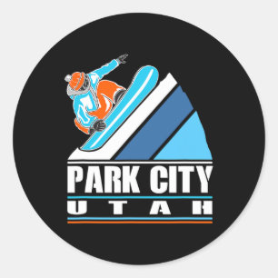 Adesivo Park City Utah - Vintage Snowboarder