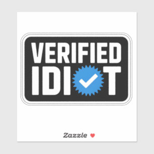 Adesivo Paródia de Crachá Social Idiot Verificada
