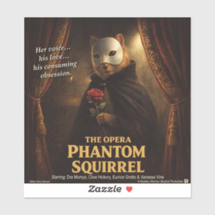 Adesivo Paródia de Esquilo Fantasma da Ópera