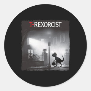 Adesivo Paródia de Terror Divertida de T-rex Dinossauro Ha