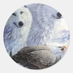 Adesivo Parque da Natureza Animais Águia Lobo Escritório A